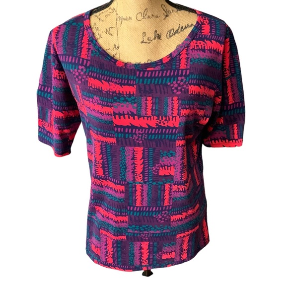 LuLaRoe Purple Pink Green Top Size XL - Picture 3 of 8